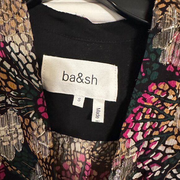 Ba&sh Love Dress Multi Color Floral Metallic Midi - Picture 4 of 6